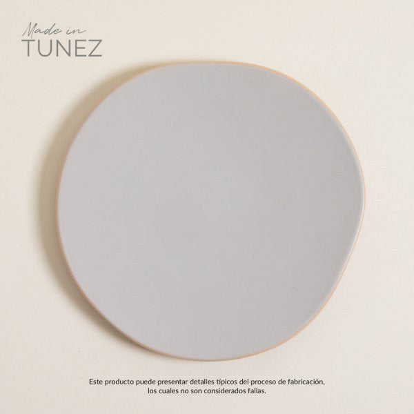 Plato playo monastir gris borde natural 27 cm
