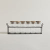 Image of SET X 6 ESPECIEROS VIDRIO Y ACACIA EN RACK 90 ML - 30X4X10 CM