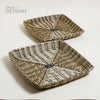 Image of SET DE 2 BANDEJAS CUADRADAS DE SEAGRASS CON NEGRO 40X7 / 35X7 CM