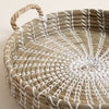 Image of SET DE 2 BANDEJAS REDONDAS DE SEAGRASS CON BLANCO 40X7/35X7 CM