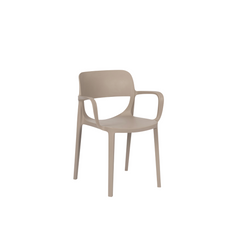 Silla Smile de plástico apilable, con apoya brazos.