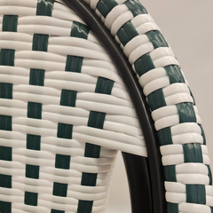 Silla French bistro con esterillado simil rattan - verde y blanco