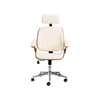 Image of Sillón Miller gerencial tapizado en ecocuero con madera