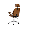 Image of Sillón Miller gerencial tapizado en ecocuero con madera