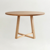 Image of Mesa redonda con tapa y base de madera de petiribi