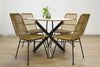Image of Silla NAIROBI símil rattan en colores negro y natural, estructura y patas de metal