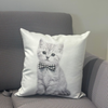 Image of Almohadón velvet con aplique de moño gatos bebes