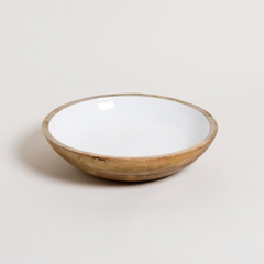 BOWL DE MADERA ESMALTADA SAHA 25,5X7 CM