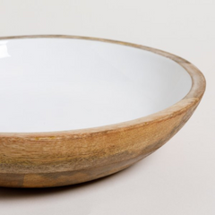 BOWL DE MADERA ESMALTADA SAHA 25,5X7 CM
