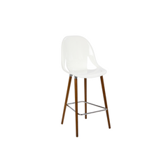 Banqueta Nina Wood Casco blanco Plástico con Patas de Madera