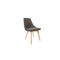 Silla Viena tapizada gris y patas de madera natura