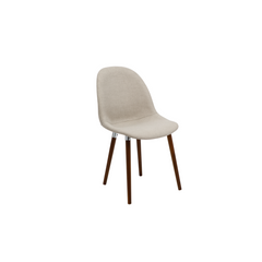 Silla Nina Wood gris claro tapizada en lino con Patas de Madera