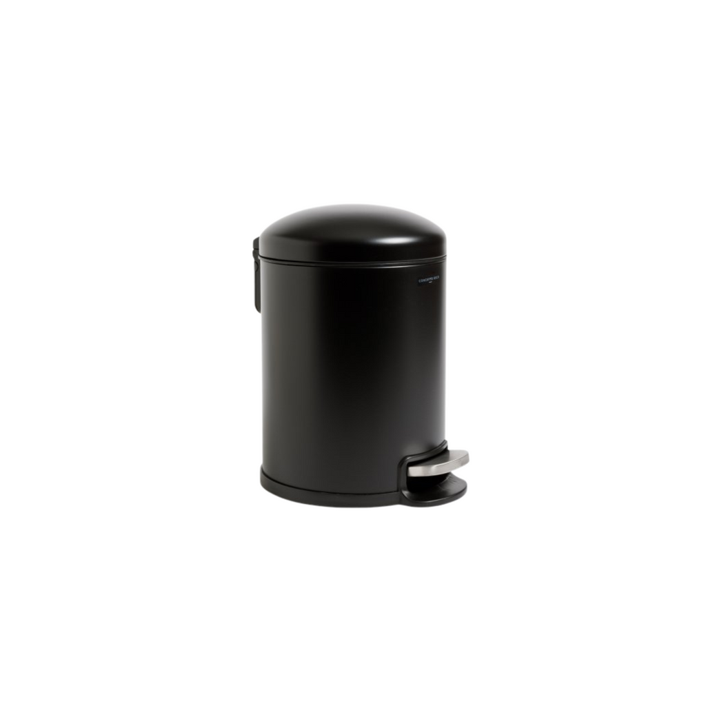 Tacho redondo de acero cierre soft negro mate