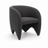 Image of Sillón Kent tapizado en tela con patas de hierro negro