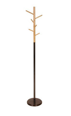 Perchero Nogal de madera con 6 ganchos base metal