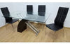 Image of Mesa Victory con tapa de vidrio templado con patas combinadas. Negro y cromado