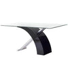 Image of Mesa Victory con tapa de vidrio templado con patas combinadas. Negro y cromado