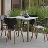 Image of Mesa Camelia Tapa Blanca y Patas de Madera Natural. Medidas Varias
