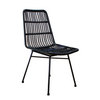 Image of Silla NAIROBI símil rattan en colores negro y natural, estructura y patas de metal
