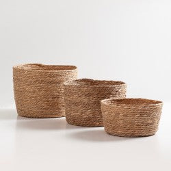 Set x3 Canastos Circulares de Yute sin manija