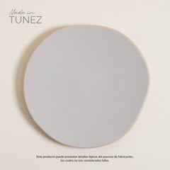 Plato playo monastir gris borde natural 27 cm