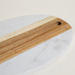 Tabla macael marmol blanco y madera 30x20.5 cm
