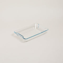 Fuente rectangular de vidrio templado