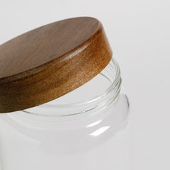 Frasco redondo con tapa acacia