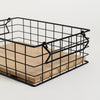 Image of CANASTO NEGRO CON ASAS BASE BAMBOO 30,5X23,5X10 CM