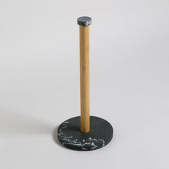 Porta rollo de bamboo black marble