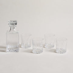 Set x 4 vasos de whisky y botellón de vidrio