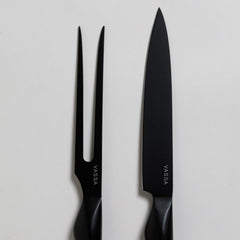 Set de asado acero inoxidable negro