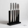 Image of Set por 5 cuchillos con taco imantado plateado