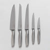 Image of Set por 5 cuchillos con taco imantado plateado