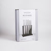 Image of Set por 5 cuchillos con taco imantado plateado