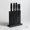 Image of Set por 5 cuchillos con taco imantado black de acero inoxidable