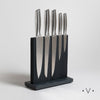 Image of Set por 5 cuchillos con taco imantado grey de acero inoxidable