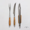 Image of Set de asado acero inoxidable y madera