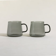 Set x 2 mugs net grey borosilicato 350 ml