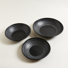 SET X 3 BANDEJAS/BOWLS REDONDAS DE METAL NOIDA 26/28/33CM