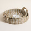 Image of SET DE 2 BANDEJAS REDONDAS DE SEAGRASS CON BLANCO 40X7/35X7 CM