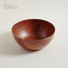 BOWL REDONDO DE PP SIMIL MADERA NOGAL 29,5X11,5 CM