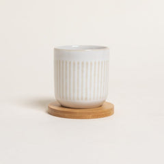 Mug sin asa linea kall con base de bamboo
