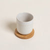 Image of Mug sin asa linea kall con base de bamboo