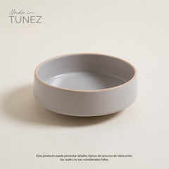 BOWL TOZEUR GRIS CON BORDE NATURAL 15 CM