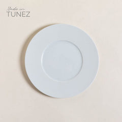 Plato playo douz líneas blanco