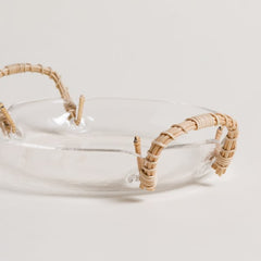 Bowl con manijas de ratan milvio 4x23 cm