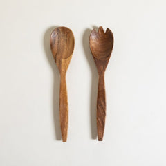 SET CUCHARA Y TENEDOR ACACIA MANILA 25 cm