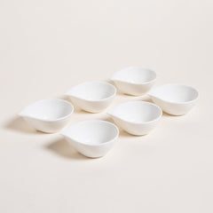 SET X 6 COPETINEROS DE PORCELANA GOTA 9,5X4,5 CM