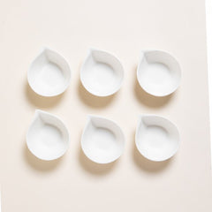 SET X 6 COPETINEROS DE PORCELANA GOTA 9,5X4,5 CM